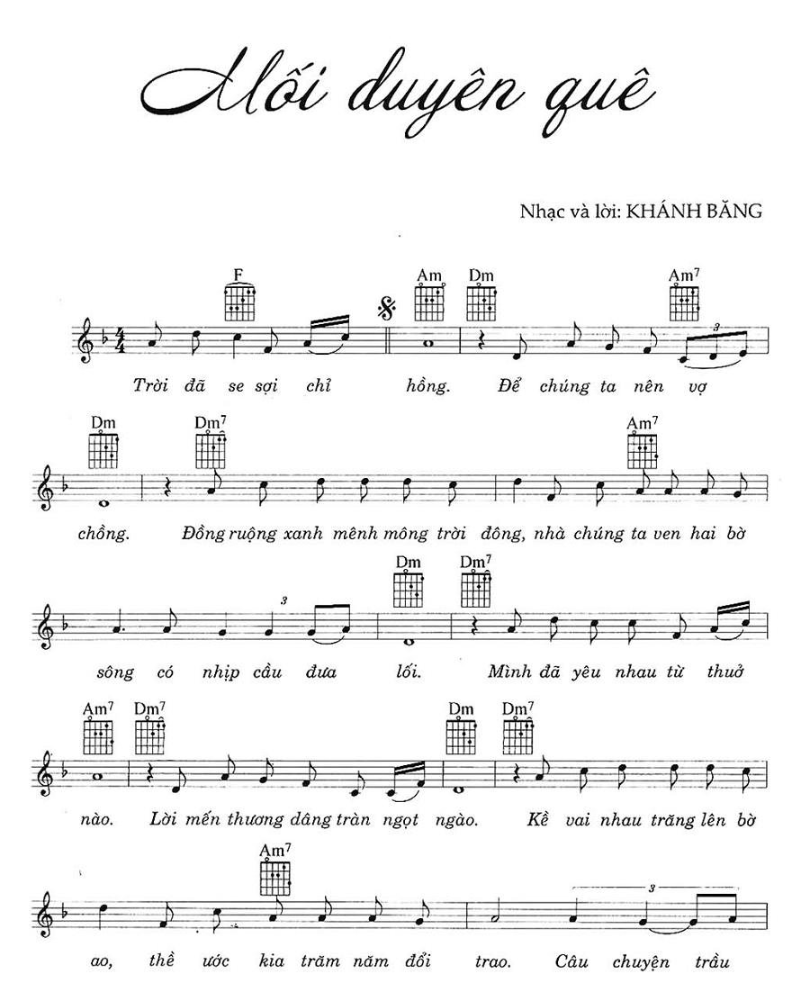 Sheet nhạc Mối Duyên Quê